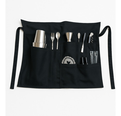 Estuche Funda Delantal Bartender 2 En 1 Para Set Cocteleria