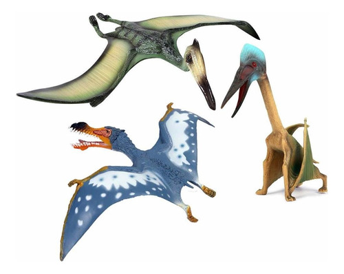 Dinosaurio Paquete De 3 Figuras De De Pterosaurio, Figur Dns