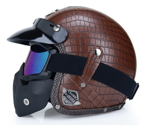 Casco Vintage Abierto Negro Finale Dot + Gafas Gratis