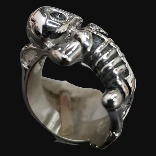 Anillo Calavera Biker En Plata 3 X 2 Cm 17 Gr Art 405