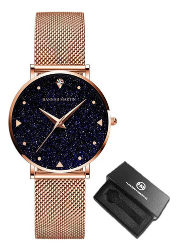 Reloj Hannah Martin Xk36 Con Correa De Malla Y Diamantes