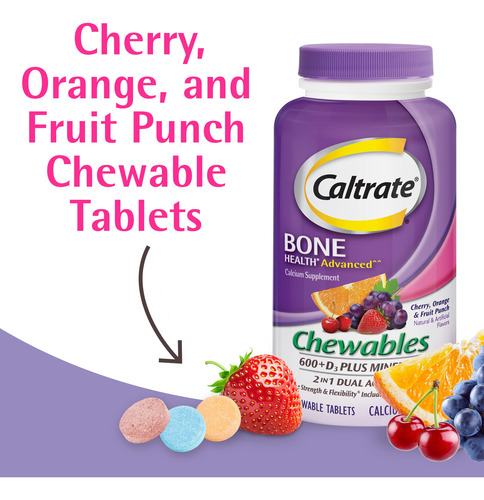 Suplemento Caltrate Chewables 600 Plus D3 Plus Minerals