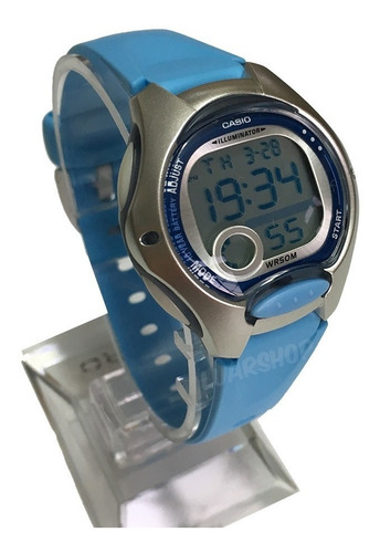 Relógio Casio Digital Mini Masculino Azul Lw200 Original