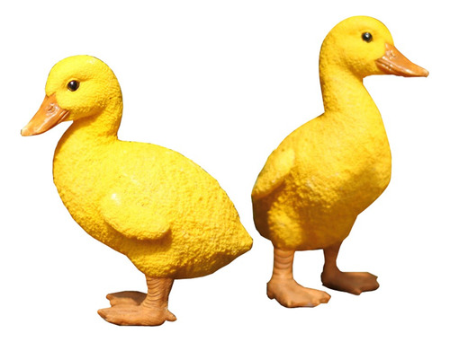 2-pack Diy Yellow Duck Miniature Fairy Tale Garden Ornaments