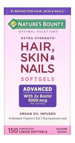 Hair Skin And Nails Nature's Bounty 150 Cápsulas Sem Sabor