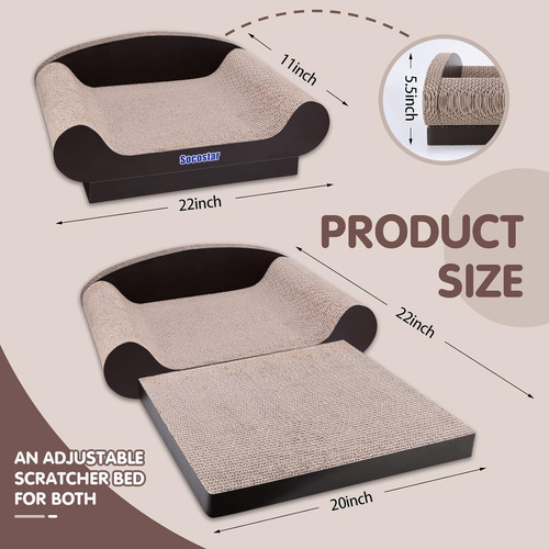 Cama Para Gatos - Rascador De Cartón - Cama Plegable...