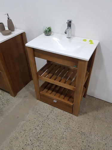 Vanitory Madera Maciza Bacha Excelente Cajón 60cm