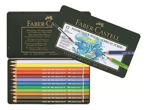 Lapices Acuarelables Faber Castell Durer Lata X 12 Colores