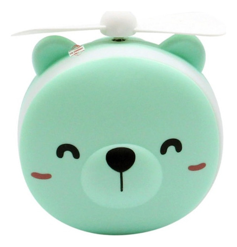 Espejo Ventilador Luz Led Kawaii Portatil Recargable Usb