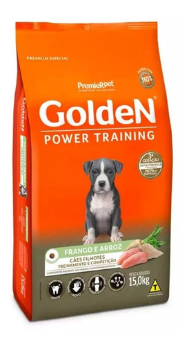Ração Power Training Cães Filhotes Frango/ Arroz 15kg Golden