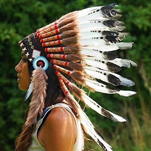 Novum Crafts tocado de plumas, inspirado en indio nativo americano, elegir  color