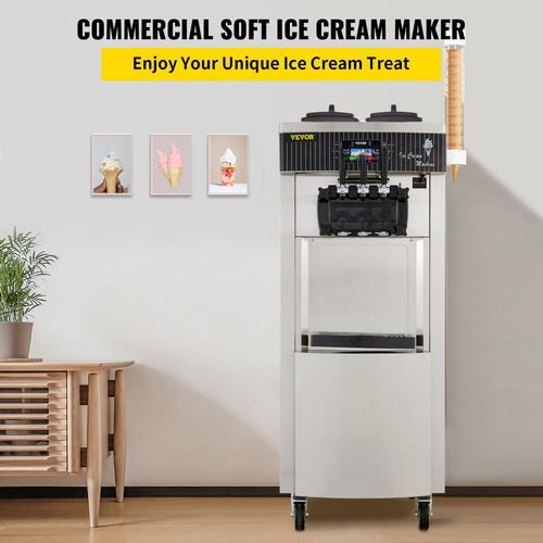 Maquina Helado Suave Nieve Comercial Yogurth 3 Sabores 2200w