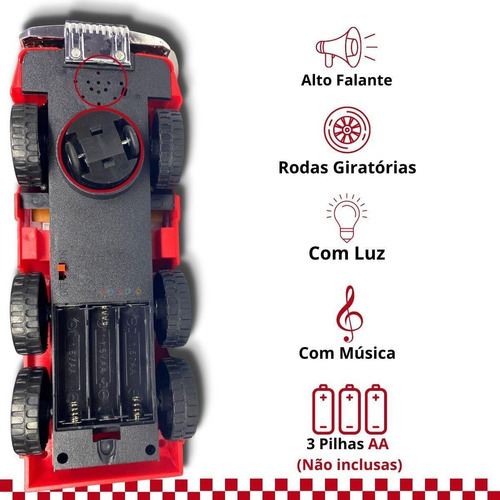 Caminhão Bombeiro Sirene Som Luz Movimento Escada Resgate