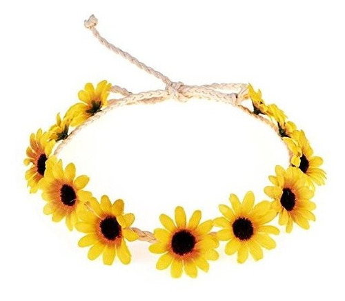 Diadema De Novia Floral Fall Boho Sunflower Crown Hippies Da 