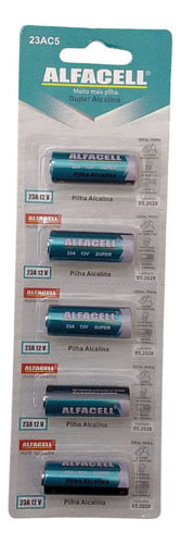 Pilha Bateria Alfacell 12v 23a 5 Unidades Modelo Grossa