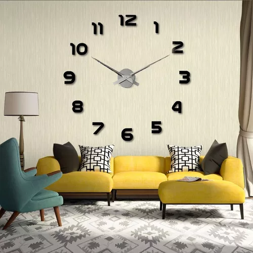 Insieme Design - Reloj 3d Gigante 120cm Dorada Pared Decor Espejo