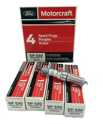 4 Bujias Motorcraft Ecosport Ford Fiesta Mazda Punta Platino