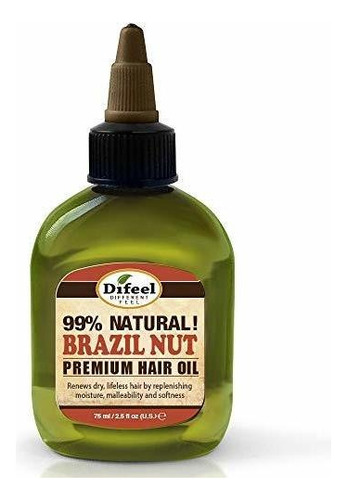 Difeel Brazil Nut Oil Premium Natural Hair Oil 2.5 Oz, 2