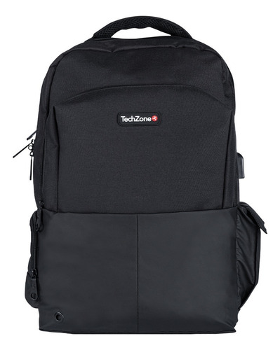 Mochila Techzone Negra Courage Portalaptop 14  Puerto Usb