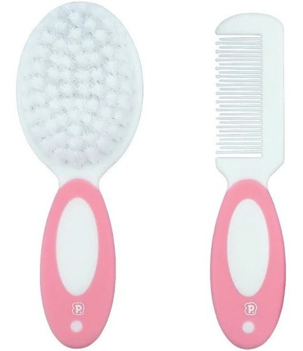 Imagem 2 de 2 de Kit Escova E Pente Rosa Pimpolho 92761