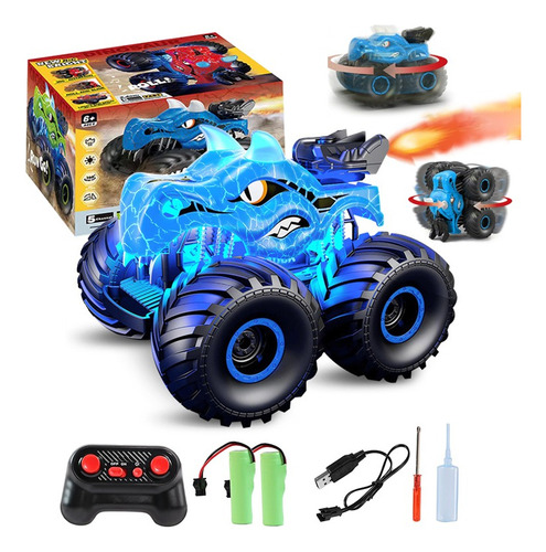 Coche Teledirigido Recargable Todoterrenofantilcon Steam2.4g Color Azul