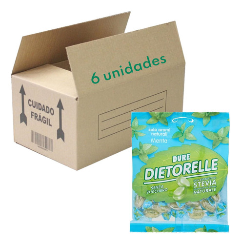 Bala Dura De Menta Com Estévia Dietorelle 70g (6 Und) Kit