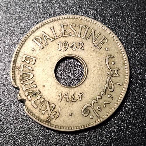 Antigua Moneda Palestina Año 1942 10 Mils Rara Única 