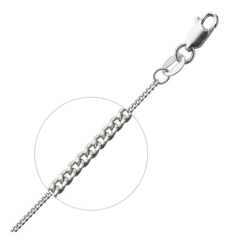 Cadena Groumet De Plata 925 Hombre Mujer Color Plateado