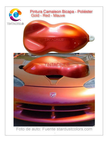 Imagen 4 de 6 de Pintura Camaleón Bicapa X 1/2 Lt. Oro - Rojo - Violeta