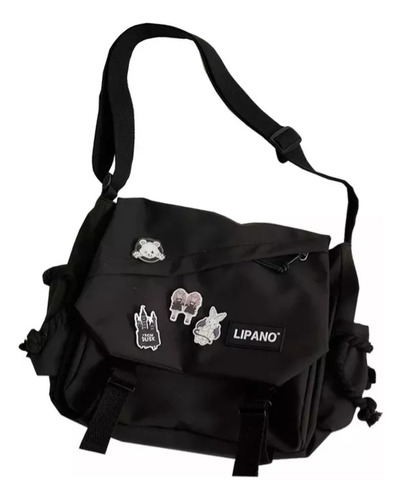 Mochila Bandolera Dabeh, Mochila Grande Y Adorable Con Estilo Estético, Mochila Casual Para Viajes, Mochila Mojilas, Color Negro (no Incluye Insignias).