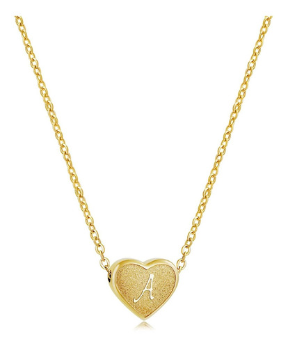 Collares Con Iniciales De Corazn Chapado En Oro Blanco De 18