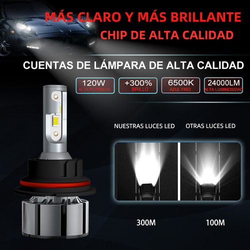 Kit Luces Led 9007 Y Niebla H3 Para Vw Jetta A4 2000-2007