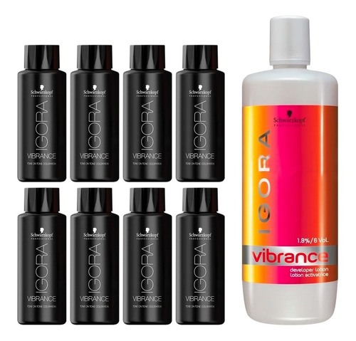 8 Tinturas En Gel Igora Vibrance + Revelador Schwarzkopf 