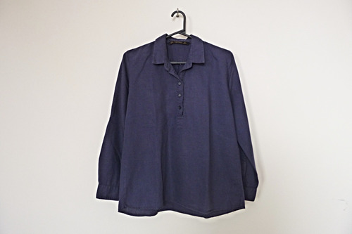 Blusa Zara Azul Tipo Camisa, Talle M