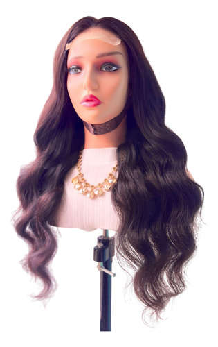 Peruca Front Lace Hd 100% Cabelo Humano Virgem Castanho Escuro Divisão Livre No Topo 4x4 Em Lace Hd 65cm 270g Touca Com Ajustes Na Nuca