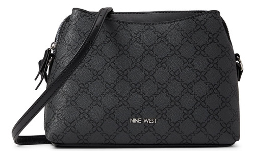 Nine West Calandra Mini Dome Crossbody, Logotipo Negro Azaba