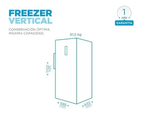 Freezer Vertical No Frost Midea 230 Lts Inox Ff-ec8sar1