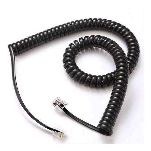 Cable Espiral De Teléfono Hanset 0,60cm-1m Negro