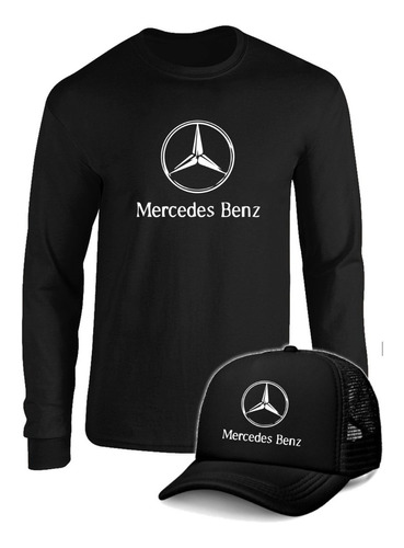 Camibuso Manga Larga Mercedes Benz Con Gorra Combo