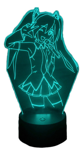 Lampara Led 3d Hatsune Miku Decoración