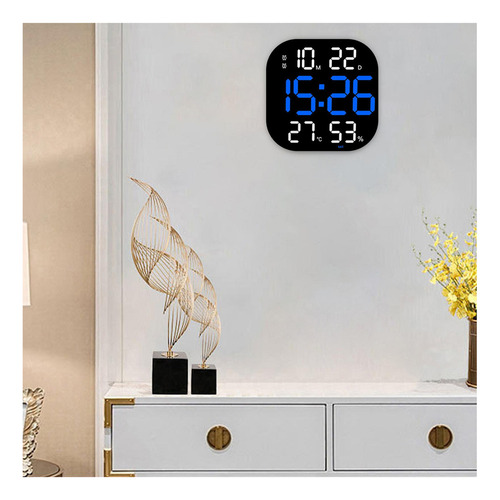 1 Reloj De Pared Digital Moderno Con Temperatura, Azul