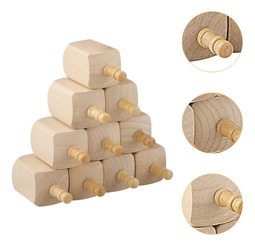 10 Piezas De Madera Dreidels Juguetes De Rotación En Para