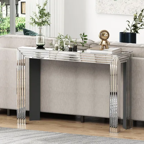 Blingworld Mesa De Consola Con Espejo De 47 Pulgadas, Mesa D