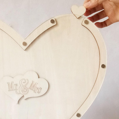 Madera Boda Libro De Invitados Corazones Rústico Caja De