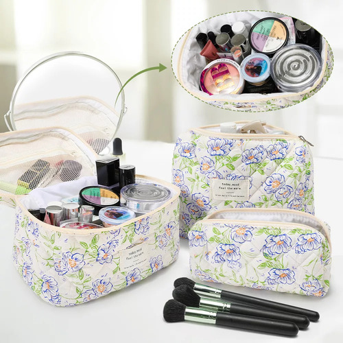 Cosmetiqueras De Maquillaje Bolsa Neceser Kit 3 Pzs Estuches