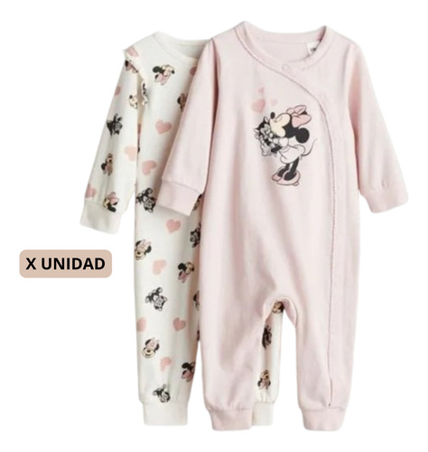 Body Manga Larga Enterito Pijama Bebe Disney Mickey Y Pluto Celeste 3m Lisa