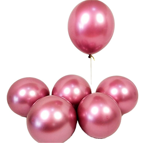 Globos Latex Cromado Fucsia Reflex R12 30cm X12