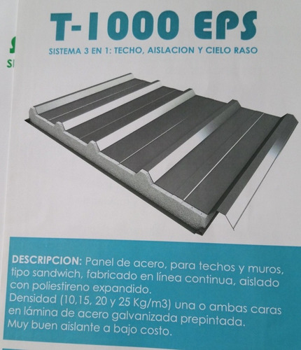 Imagen 2 de 2 de Paneles Para Techo En Poliuretano (t1000) 50mm De Espesor