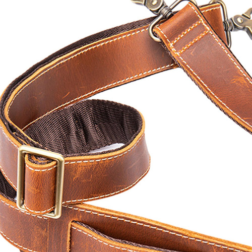 Alça De Bolsa De Couro Com Gancho De Metal Alça De Marrom