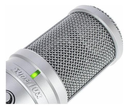 Micrófono Superlux E205u Condensador Usb Color Gris